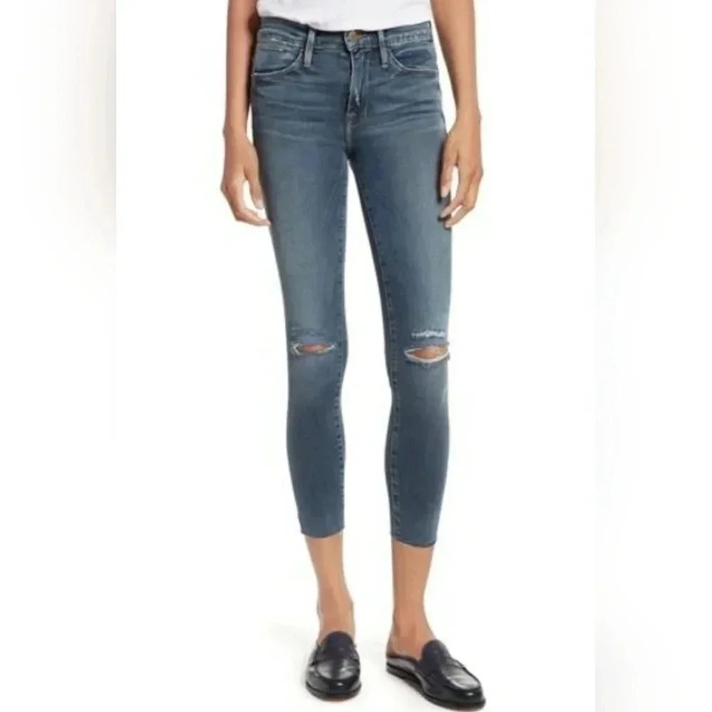 ♥️ Frame ♥️| LE HIGH ANKLE SKINNY JEANS IN WATERHAVEN Sz 26